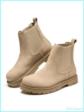 Genuine Leather Chelsea Boots Women Memory Foam Ankle Boots